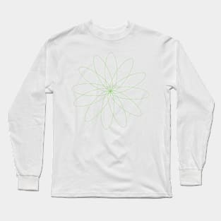 Green Spiral Flower Long Sleeve T-Shirt